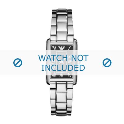 Armani horlogeband AR1738 Roestvrij staal (RVS) Zilver 15mm