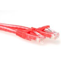 ACT IB2501 CAT6A U/UTP Patchkabel | Snagless | RJ45 Connectoren | Rood | 1 meter