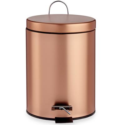 Berilo Pedaalemmer - koperkleurig 3 Liter - H28 cm - prullenbak
