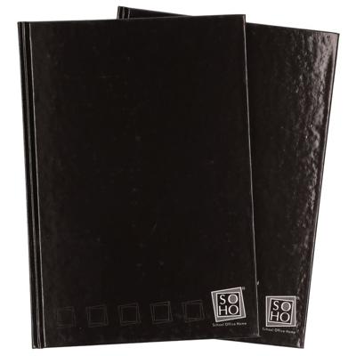 Notitieboek - 2x - zwart - A4 formaat - gelinieerd met kantlijn - harde kaft schrift
