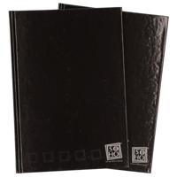 Notitieboek - 2x - zwart - A4 formaat - gelinieerd met kantlijn - harde kaft schrift