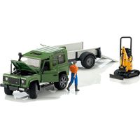 bruder Land Rover Defender met CB 8010 CTS-micrograafmachine modelvoertuig 02593