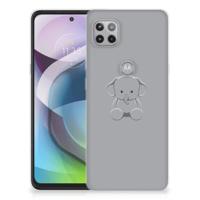 Motorola Moto G 5G Telefoonhoesje met Naam Grijs Baby Olifant