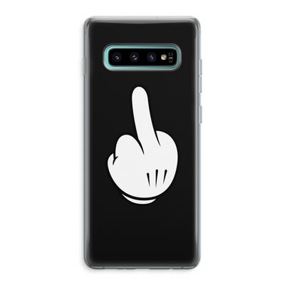 Middle finger black: Samsung Galaxy S10 Plus Transparant Hoesje