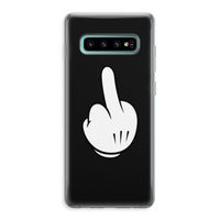 Middle finger black: Samsung Galaxy S10 Plus Transparant Hoesje