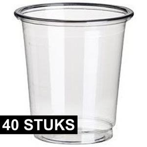 Shotglazen - 40x st - transparant - 40 ml - PLA - biologisch afbreekbaar - shotglaasjes