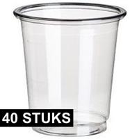 Shotglazen - 40x st - transparant - 40 ml - PLA - biologisch afbreekbaar - shotglaasjes