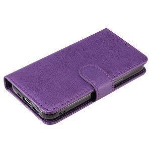 iPhone 13 Pro hoesje - Bookcase - Pasjeshouder - Portemonnee - Koord - Kunstleer - Paars