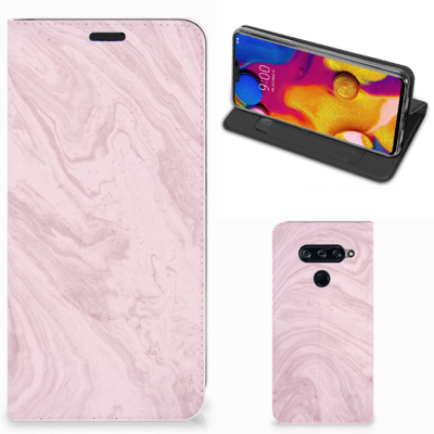 LG V40 Thinq | Standcase | Marble Pink - Origineel Cadeau Vriendin