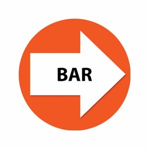 Oranje bewegwijzering stickers Bar 4 st - Feeststickers