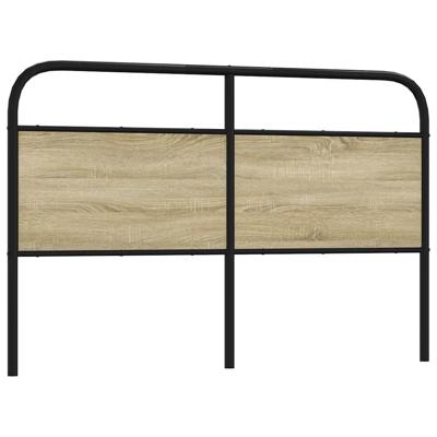 Hoofdbord 150 cm staal en bewerkt hout sonoma eikenkleurig