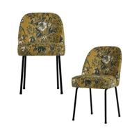 BePureHome Vogue Eetkamerstoelen - Fluweel - Poppy Mosterd - Set van 2