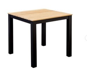 Arashi dining table 76x76cm. alu black/teak - Yoi