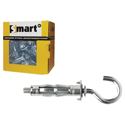 pgb-Europe SMART | Metaal hollewandplug +open haak M4x38 Zn SM0HWC001040038E