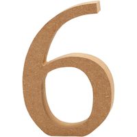Creativ Company Cijfer 6 mdf 8cm, 1st.