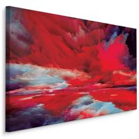 Schilderij - Lucht in het Rood, Abstract, Print op Canvas, 5 maten