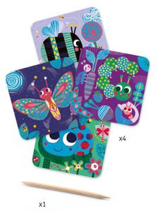 Kraskaarten "Kleine diertjes" DJECO multi-gekleurd