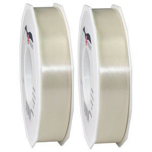 2x Luxe beige kunststof linten rollen 2,5 cm x 91 meter cadeaulint verpakkingsmateriaal - Cadeaulinten