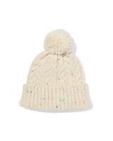 HEMA Kinder beanie pompon crème beige (beige)