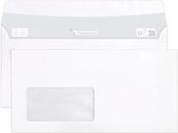 500 Zelfklevende enveloppen 110x220mm venster links 45x90mm Clairalfa