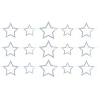 3x Vlaggenlijnen met sterren holografische slingers 4 meter - thumbnail