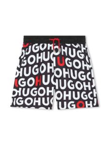 HUGO KIDS short de bain à motif monogrammé - Noir