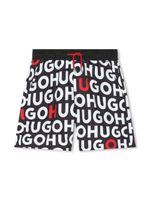 HUGO KIDS short de bain à motif monogrammé - Noir - thumbnail