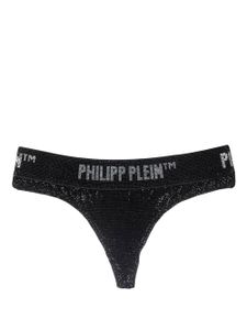 Philipp Plein string métallisé à ornements en cristal - Noir