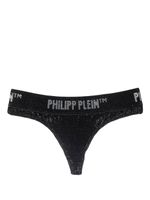 Philipp Plein string métallisé à ornements en cristal - Noir - thumbnail