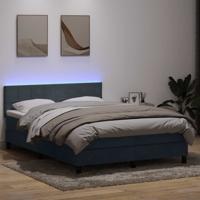 Boxspring met matras en LED fluweel donkergrijs 140x220 cm