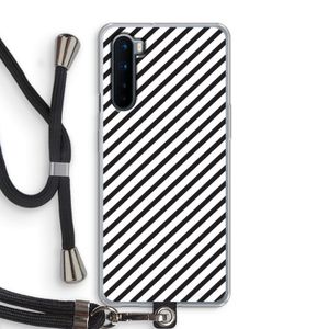 Strepen zwart-wit: OnePlus Nord Transparant Hoesje met koord