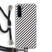 Strepen zwart-wit: OnePlus Nord Transparant Hoesje met koord
