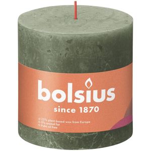 Bolsius kaars rustiek 10x10 cm fresh olijf