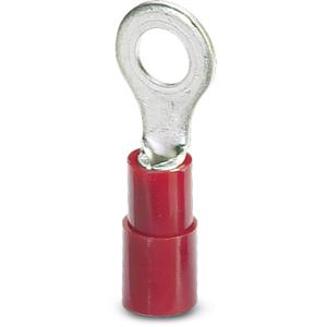 Phoenix Contact 3240221 Ringkabelschoen Dwarsdoorsnede (max.): 10 mm² Gat diameter: 8.4 mm Deels geïsoleerd Rood 50 stuk(s)