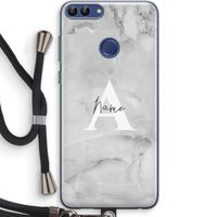 Ivory Marble: Huawei P Smart (2018) Transparant Hoesje met koord