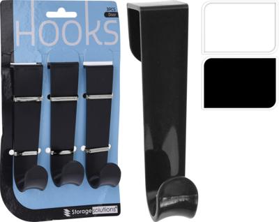 Deurhaken kunststof set van 3 stuks 12cm