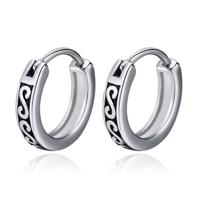 LGT JWLS RVS Heren Oorringen zilverkleurig met tribal motief