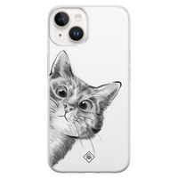 iPhone 14 siliconen hoesje - Kat kiekeboe iPhone 14 siliconen hoesje - Kat kiekeboe