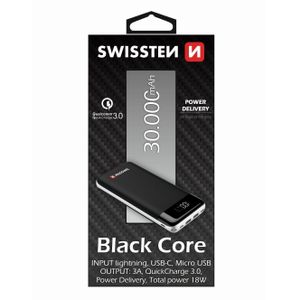 SWISSTEN BLACK CORE  POWER BANK 30.000 mAh