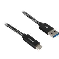 Sharkoon usb 3.2 kabel, usb-a > usb-c (zwart/grijs, 0,5 meter)