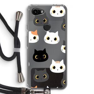 Katten: Pixel 3a Transparant Hoesje met koord