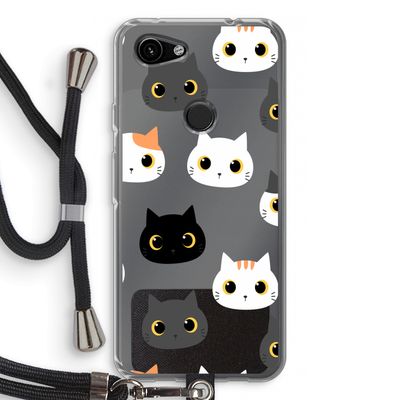 Katten: Pixel 3a Transparant Hoesje met koord