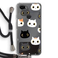 Katten: Pixel 3a Transparant Hoesje met koord
