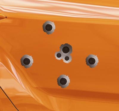 Decoratie autosticker met schieteffect