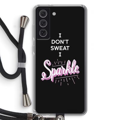 Sparkle quote: Samsung Galaxy S21 FE Transparant Hoesje met koord