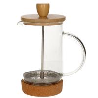 Cafetiere French Press koffiezetter - 600 ml - bamboe - koffiezetapparaat