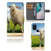 OnePlus Nord N10 | Telefoonhoesje | Met pasjeshouder | Schaap en Lammetje