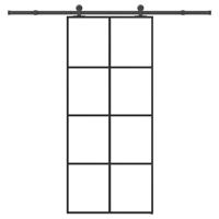 Schuifdeur met beslag 90x205 cm ESG-glas en aluminium
