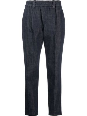 Brunello Cucinelli jean à taille élastiquée - Bleu