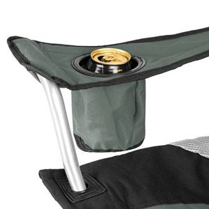 tectake Stoelenset - 2 Stuks - Luxe Campingstoelen - Grijs- Zwart